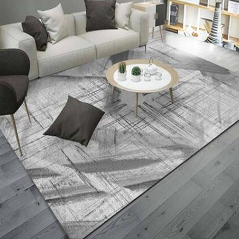 Contemporary Rug Polyester Abstract Rug Non-Slip Backing Rug for Home Decoration