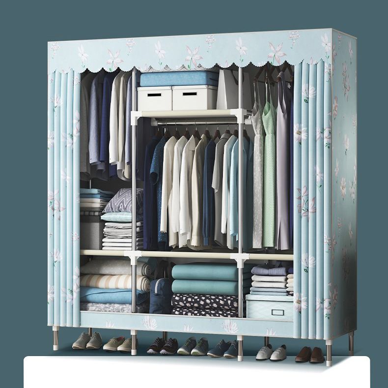 Contemporary Wardrobe Metal Bedroom Wardrobe Closet with Shelves