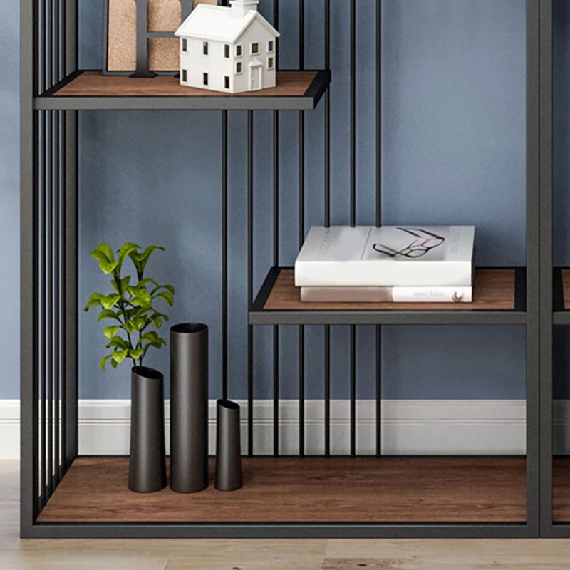 Industrial Style Bookcase Open Back Bookshelf for Home Office