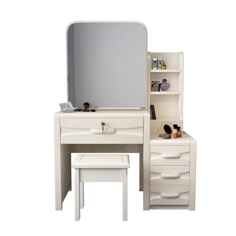 Traditional Style 17.71" Wide Solid Wood Vanity Makeup Table with Drawers