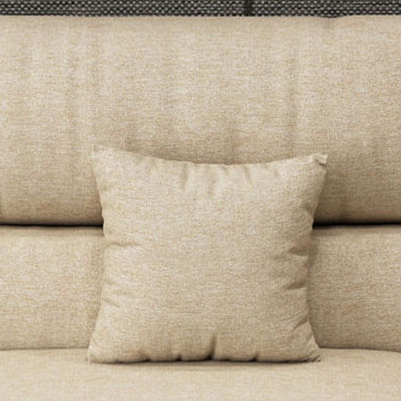 Blue L-Shape Sectional with Pillow Top Arm and Pillows Back for Four People