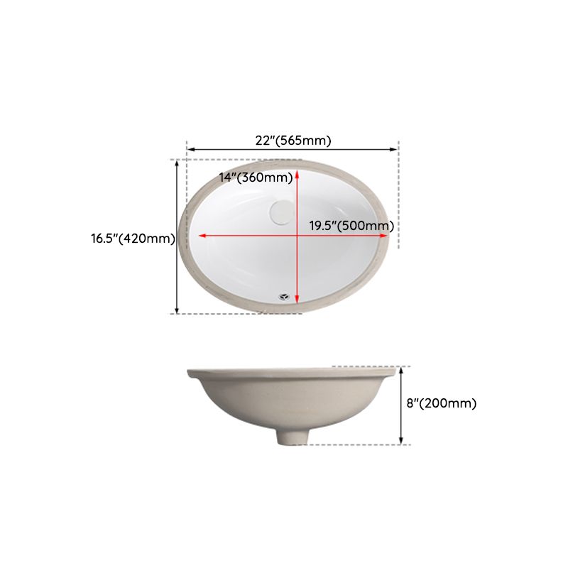 Modern Bathroom Sink Pop-Up Drain Overflow Hole Vessel Sink with Faucet