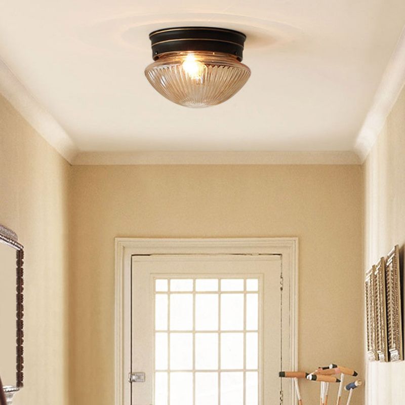 7.5 "Wide Classic Bowl Flush Mount Vetro 1 Luce Flush Plafoniera per Foyer