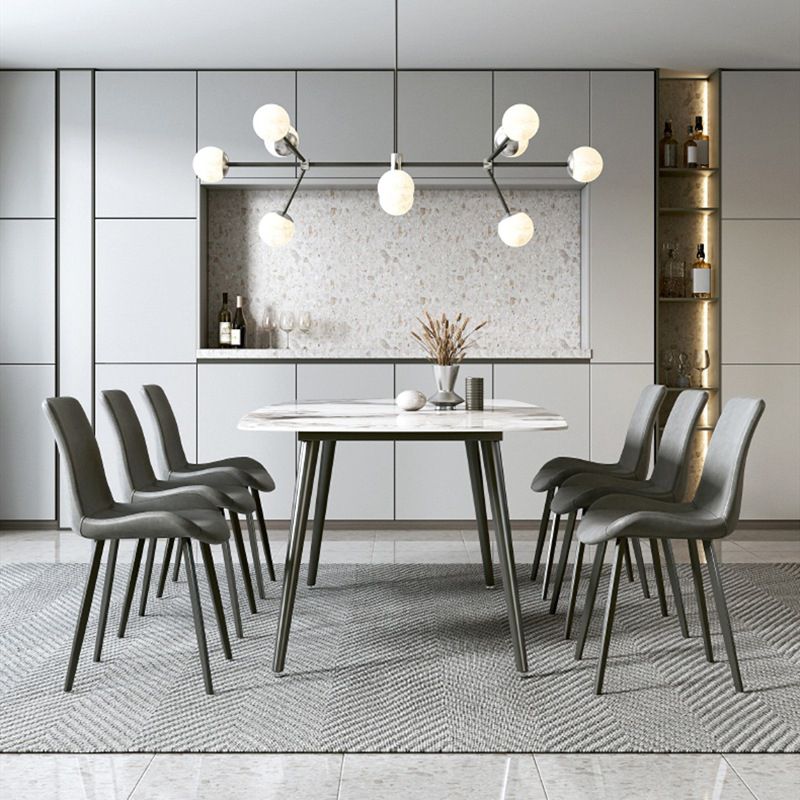 Modern Sintered Stone Dining Rectangle Table Set 1/4/5/7 Pieces Dining Set