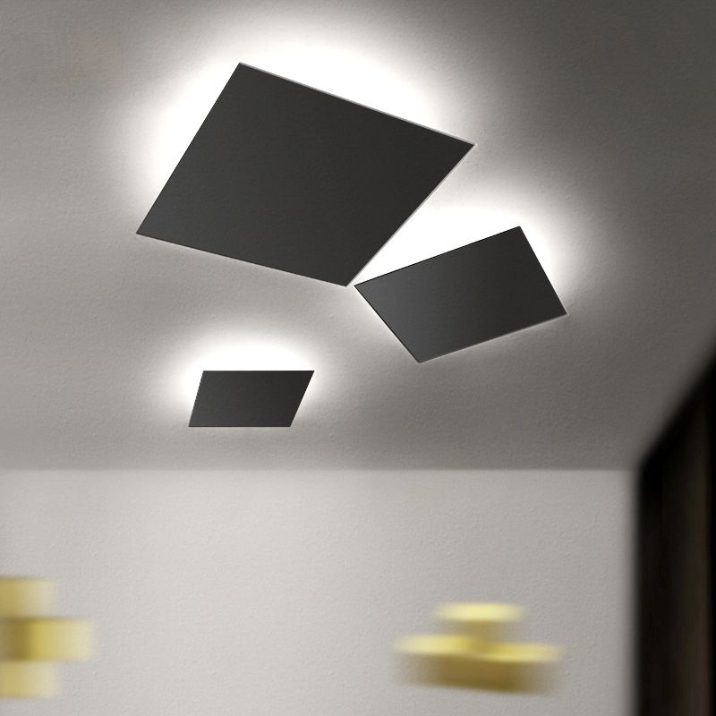 Artistic Nordic Square Flush Mount Lighting Metal Living Room LED Ceiling Flush Light Fixture