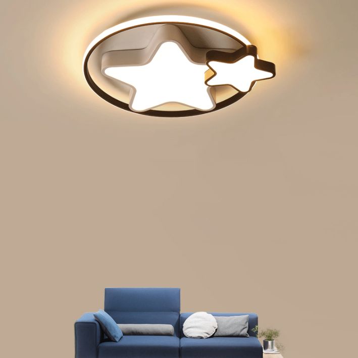 Dubbele Pentagram Acryl LED Plafond Licht Kinderen Kamer Creatief Flush-mount Verlichting