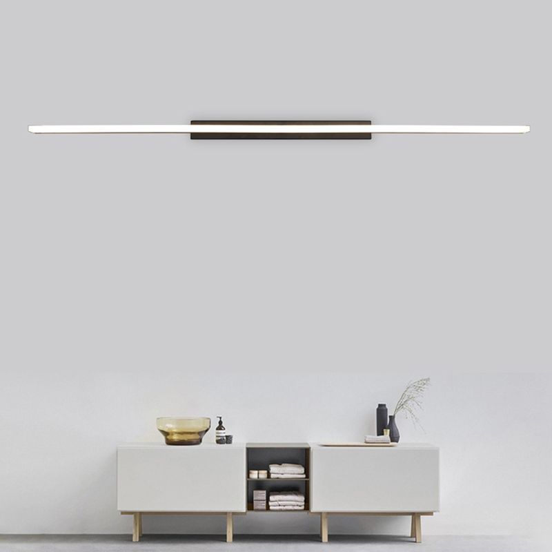 Black LED Linear Wall Sconce in Modern Luxury Style Aluminium Wall Lamp with Acrylic Shade