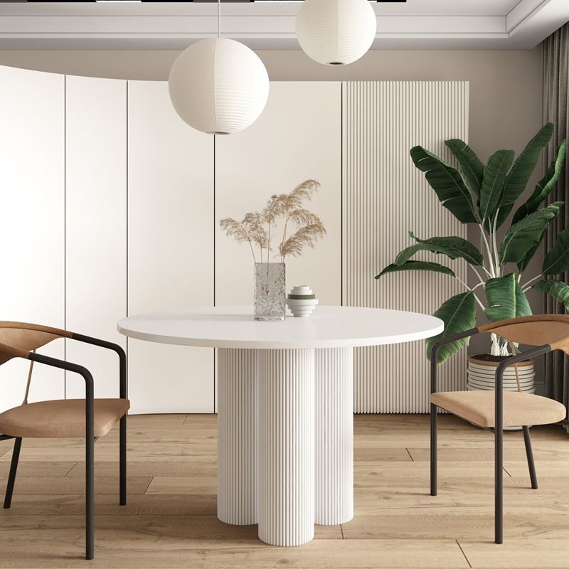 Modern Style Round Rock Slate/wood Table with 3 Legs Base Coffee Table