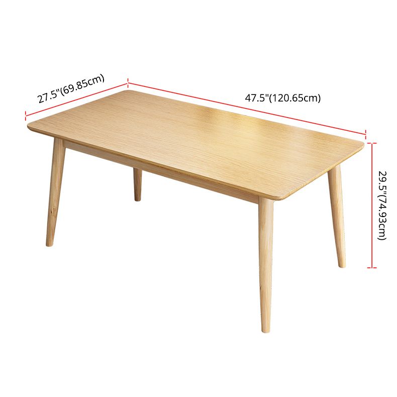 Minimalist Khaki Standard Dining Set Solid Wood Rectangle Shape Dining Set with 4 Legs Table