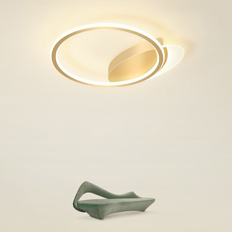 Gouden Ultradunne Led Flush Mount Plafond Fixture Simplicity Metal Flush gemonteerd Licht voor Slaapkamer