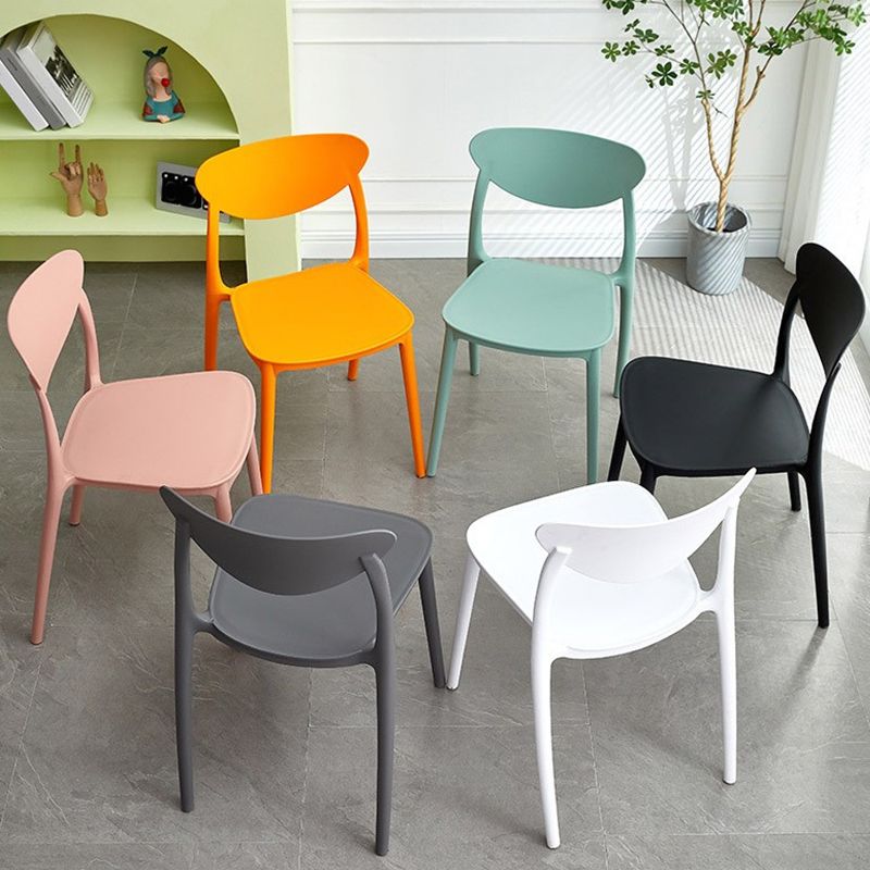 Contemporary Kitchen Dining Chair Plastic Open Back Side Chair