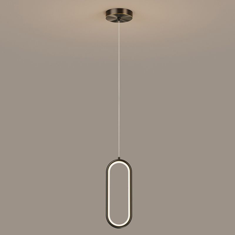 Linear Shape Hanging Light Modern Style Metal Hanging Lighting for Bedside