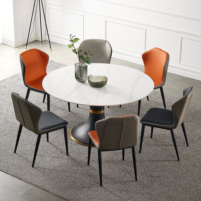 Modern Style Sintered Stone Dining Round Table Set 1/3/4/5/7 Pieces Dining Set