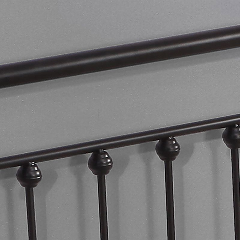 Contemporary Standard Bed Iron Frame with Rectangular Spindle Headboard