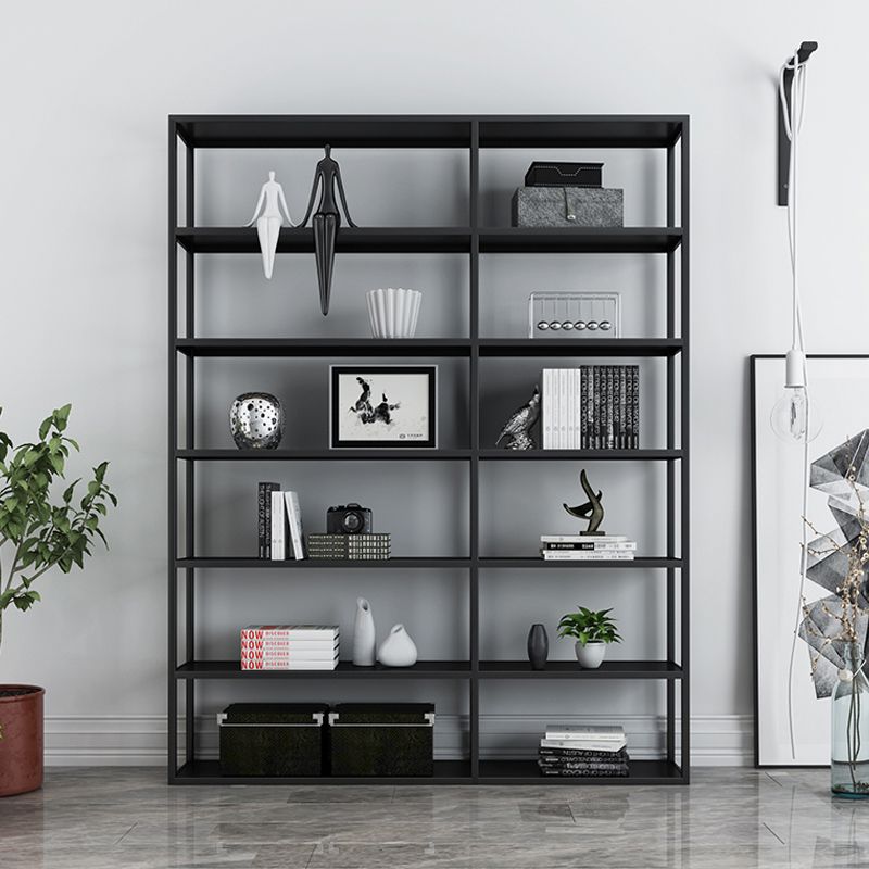 Metal Bookcase Minimalist Book Shelf with Rectangular Shelves