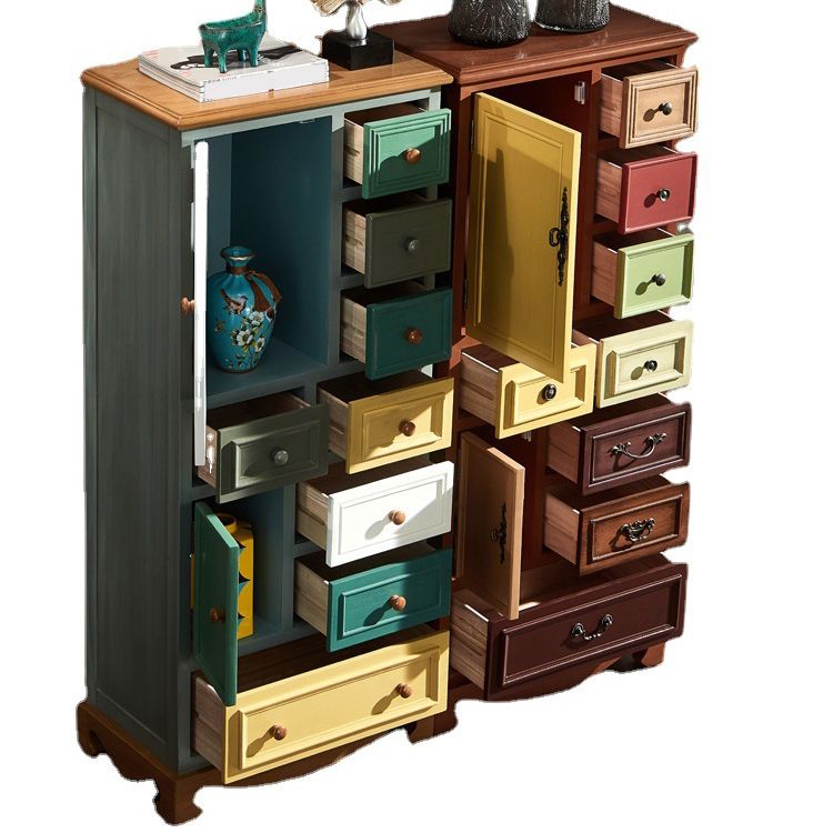Coastal Storage Chest Dresser Solid Wood Dresser with Multi Drawers