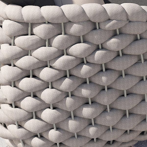 Tropical Patio Sofa Wicker/Rattan Gray Fabric Cushion UV Resistant Outdoor Patio Sofa