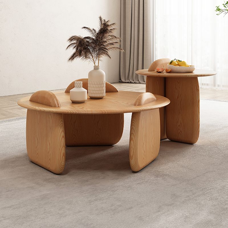 Contemporary Solid Wood Coffee Table Light Wood Coffee Cocktail Table