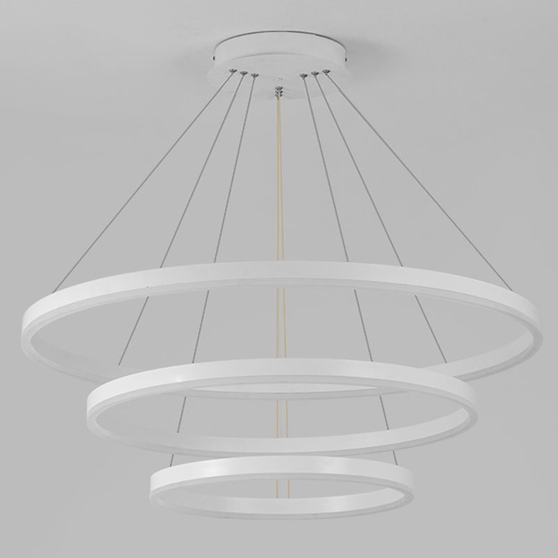 Nordic Layered Chandelier Metal Circle Chandelier Pendant for Living Room