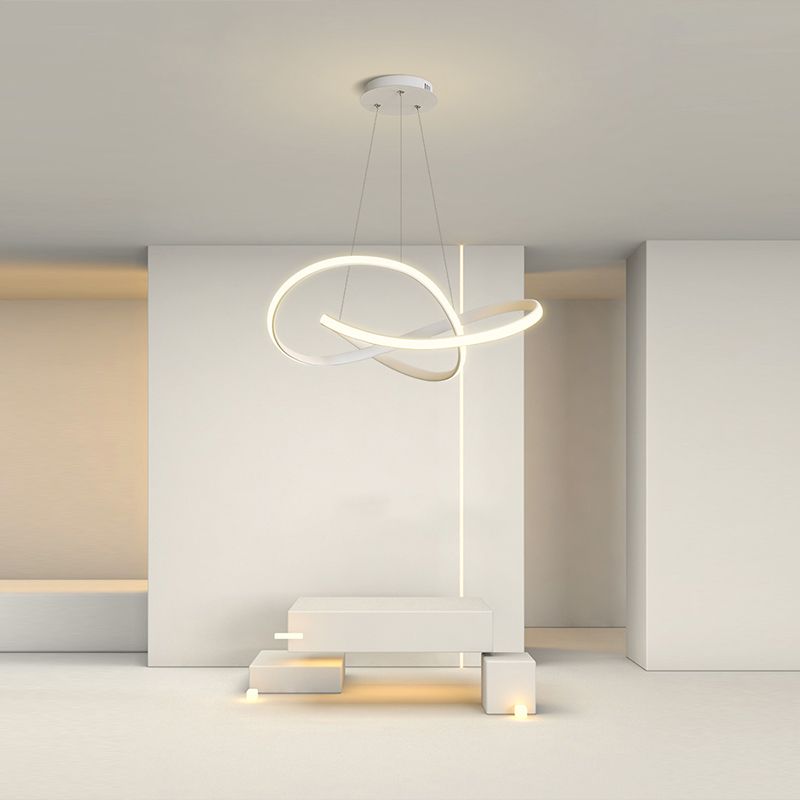 Noordse lineaire kroonluchter metalen metalen LED -kroonluchter hanger voor woonkamer