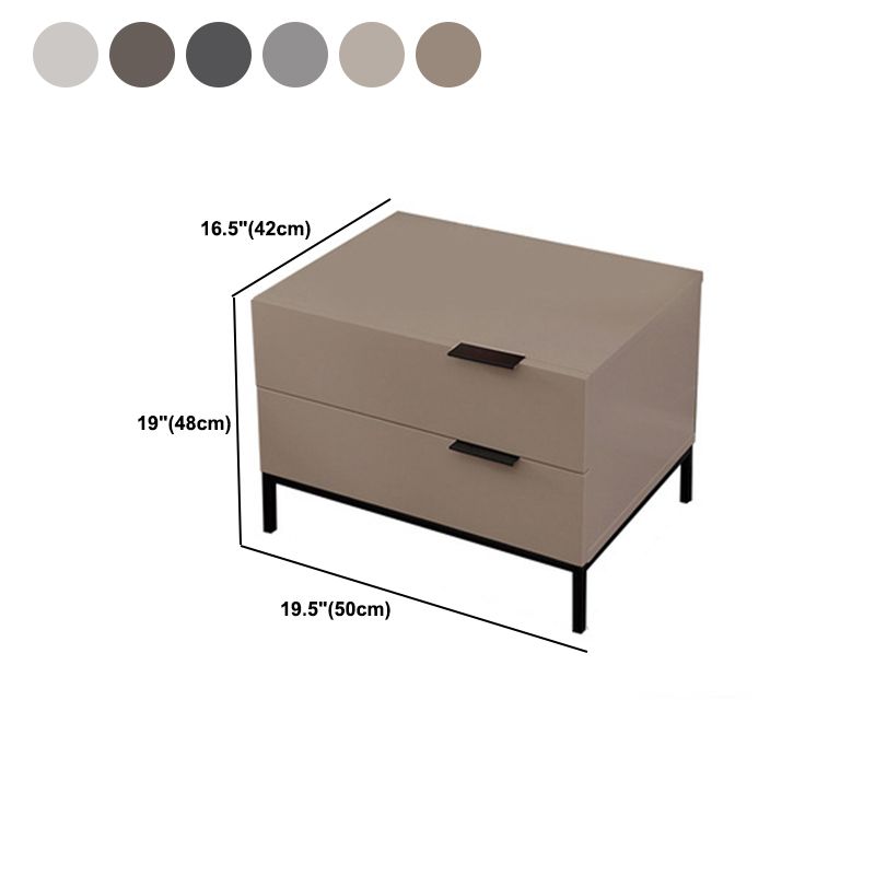 Square Metal with Multi-color Choice Wood Countertop Nightstand