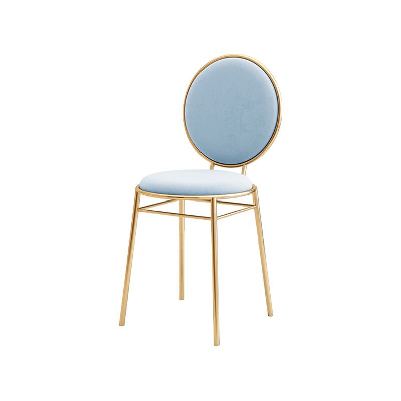 Glam Style Side Chair Upholstered King Louis Back Armless Dining Chair