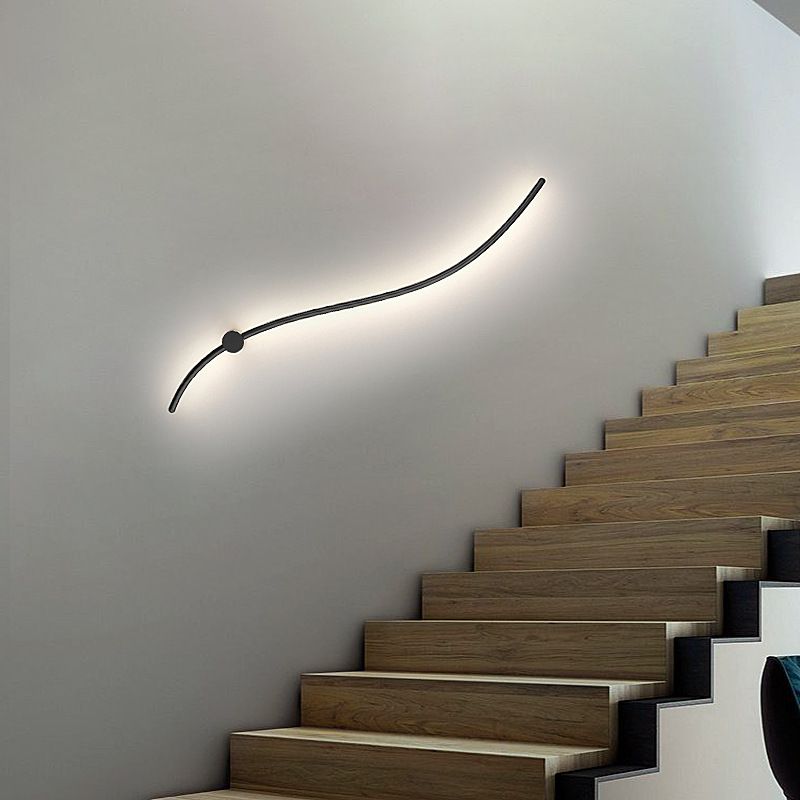 Metal Linear Wall Mounted Lamps Modern Style 1 Light Wall Lighting Fixtures