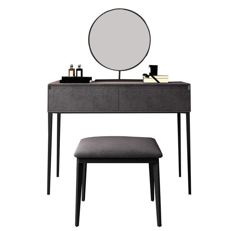 Contemporary Solid Wood Vanity Makeup Table Set 2-Drawer Vanity Dressing Table