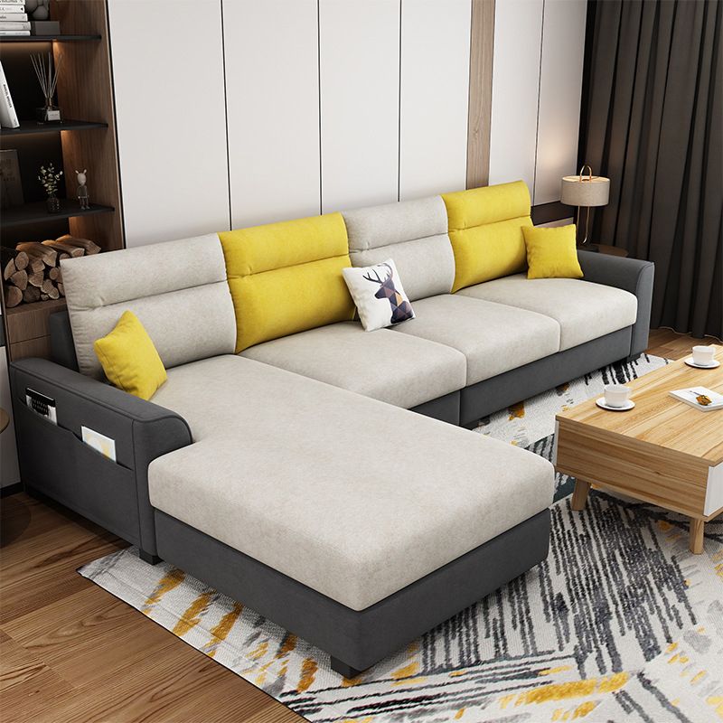 Modular Sewn Pillow Back Bench Seating Recessed Arm Assembled Settee Furniture