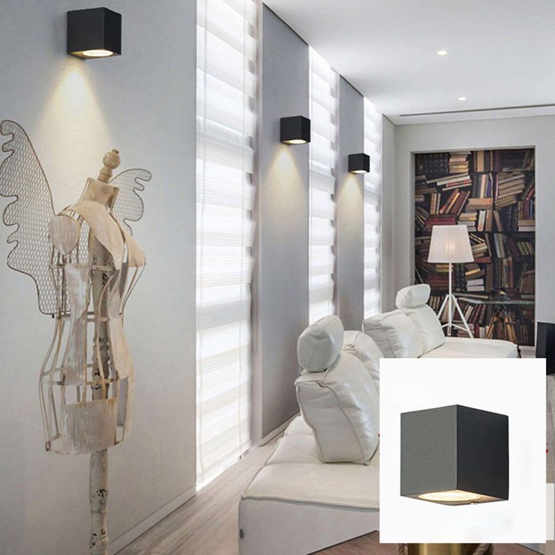 Moderner Stil schwarzer Leuchte Leuchte Geometrische Aluminium Wandleuchte Beleuchtung