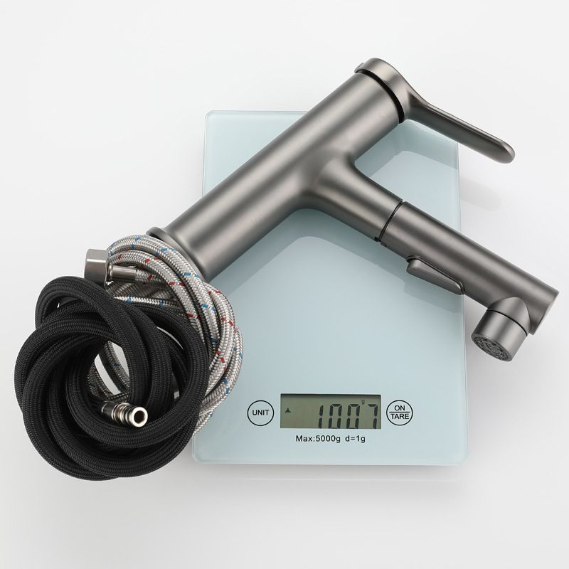 Pull-out Bathroom Sink Faucet Brass Contemporary Faucet with Water Hose