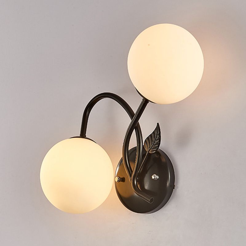 Modern Sconce Light Fixture 2-Light Wall Sconce with Metal and Glass for Living Room