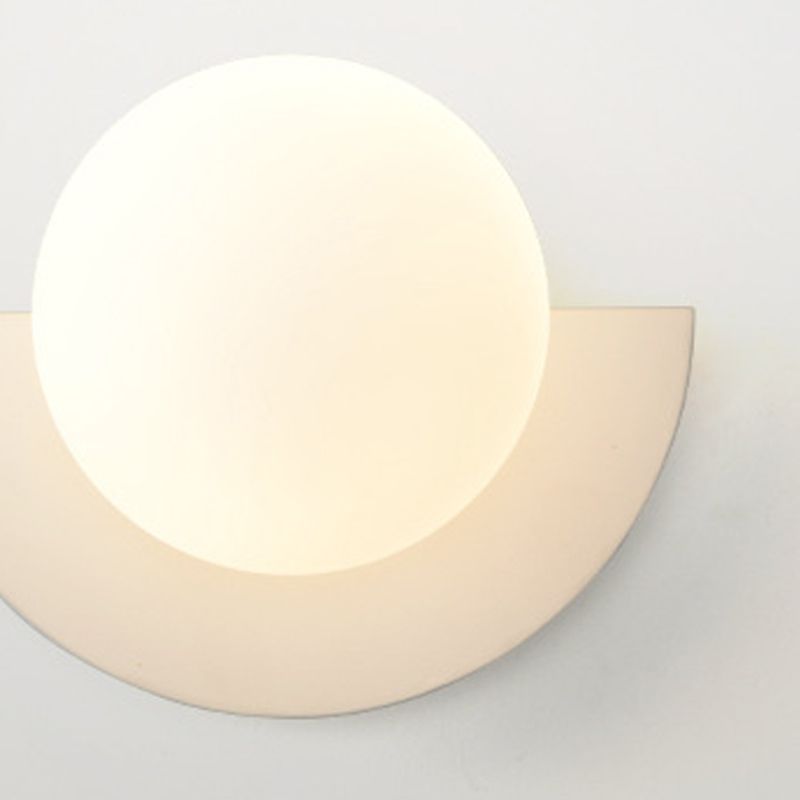 Lumière murale en métal nordique de 8 "de large applexion murale de macaron avec verre pour le salon