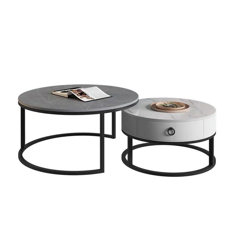 Glam Frame Side Table No Distressing Faux Marble End Table for Bedroom