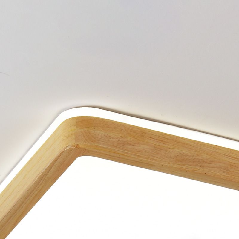 Lámpara empotrada para el hogar, marco de madera, luces de techo LED geométricas