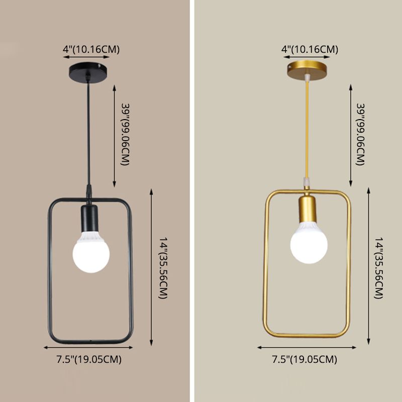 Metallhangende Deckenleuchte geometrische minimalistische Style Hanging Pendellicht für Stoffladen