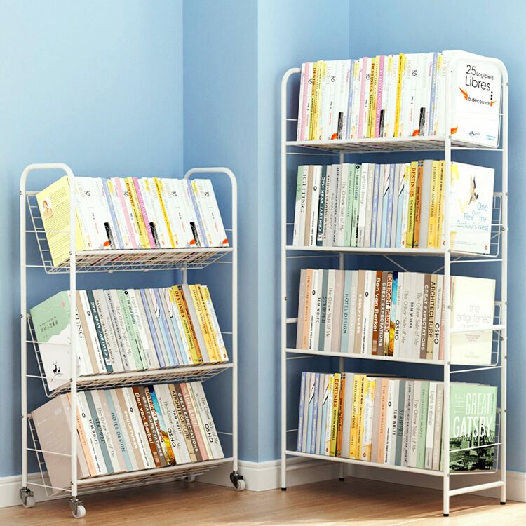 Modern Style Bookshelf Etagere Open Back Metal Bookcase for Home