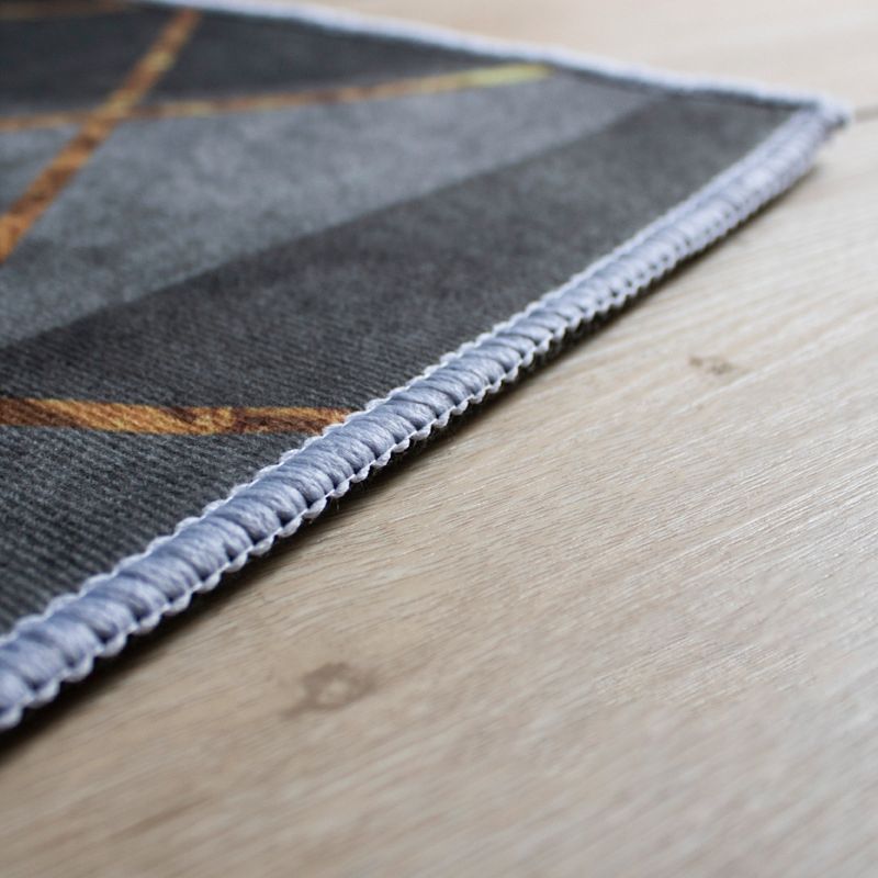 Grijze woonkamer tapijt geometrisch patroon polyester gebied vloerkleed niet-slip achterste tapijt