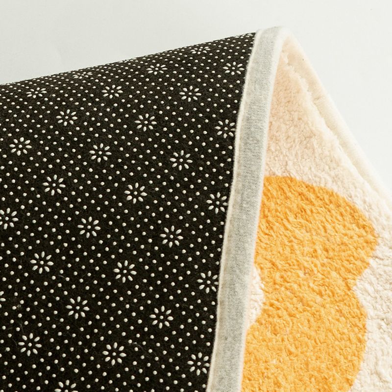 Chic Modern Rug Flower Print Polyester Area Rug Non-Slip Backing Carpet for Bedroom