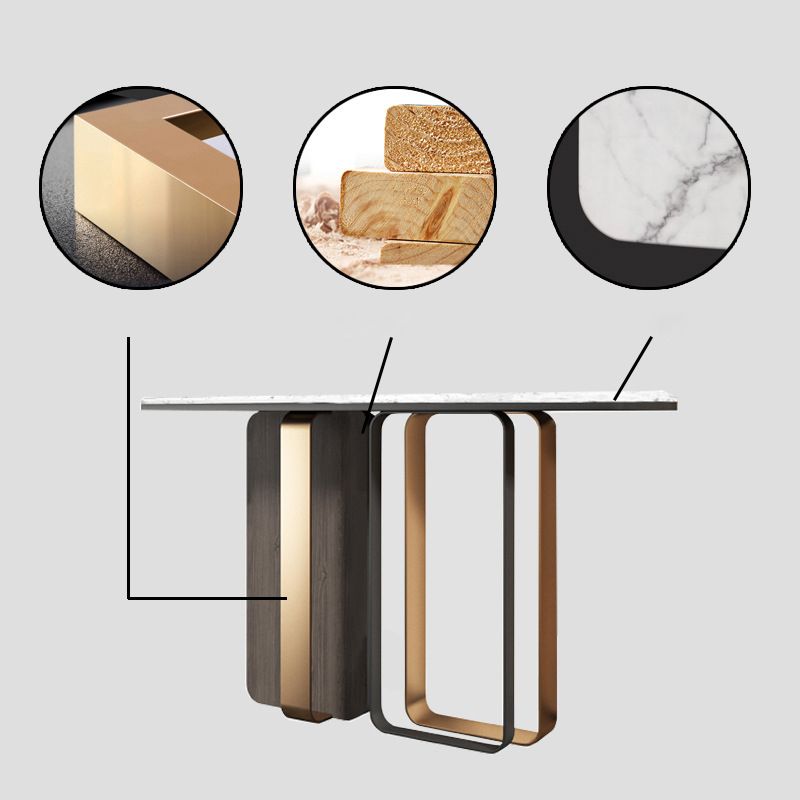 33.5" H Console Table Rectangle Slate Contemporary End Table