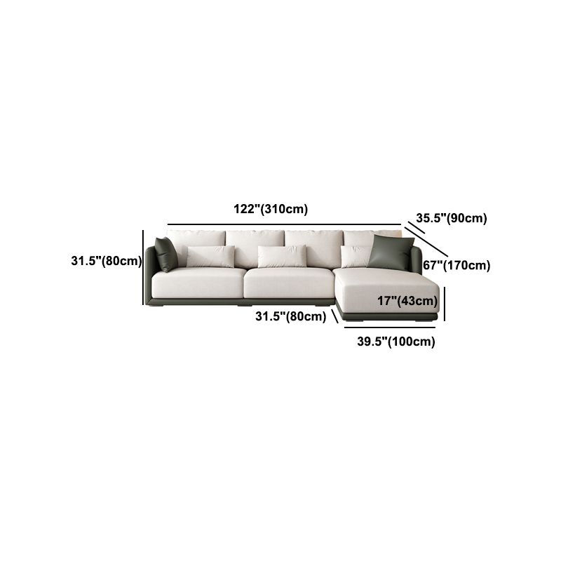 Leather White Sofa with Back Pillows candinavian Sofa for Living room