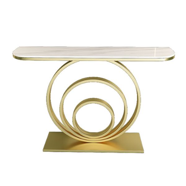 31.5" Tall Modern Console Table 1-shelf Stone Accent Table for Hall