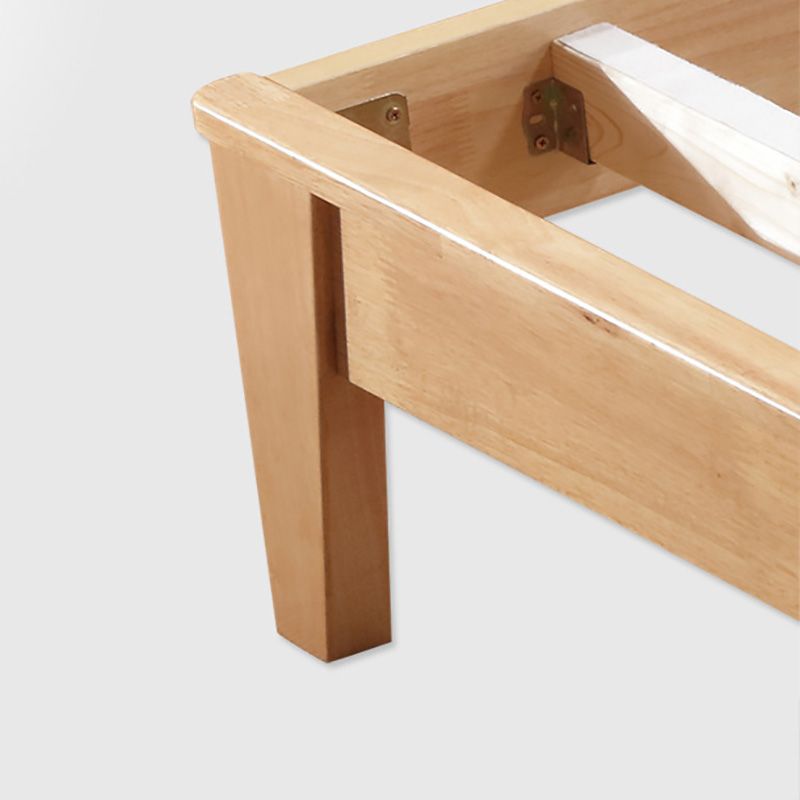 Scandinavian Rubberwood Queen & King Panel Bed Low Bed Frame with Headboard