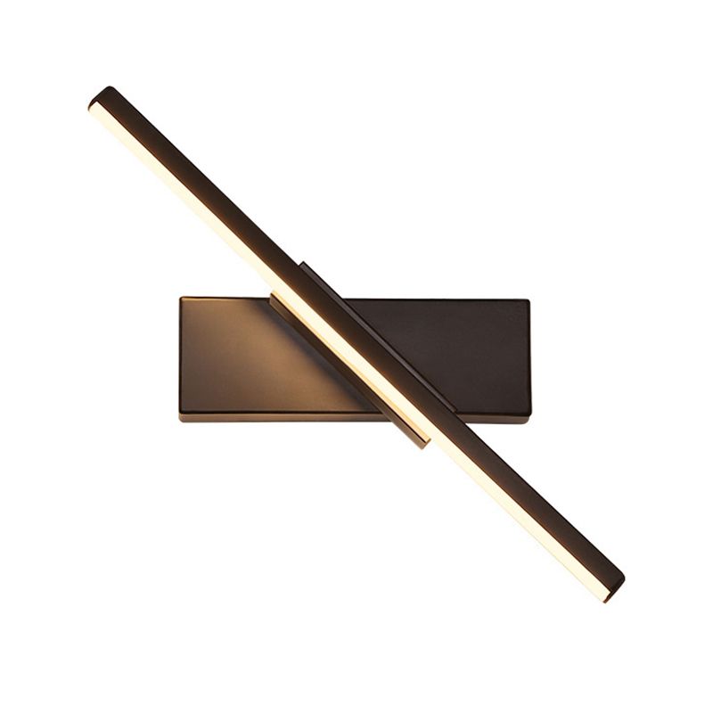 Lámpara de pared LED rectangular de aluminio en simplicidad moderna de hierro forjado aplastador de pared giratoria con sombra de silicona