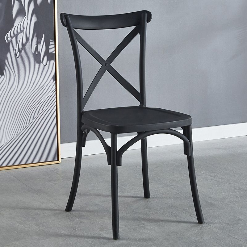 Cross Back Side Chair Contemporary Plastic Kitchen Dining Side Chair