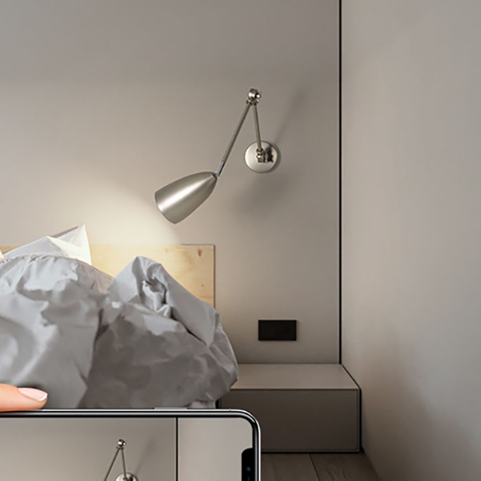 Moderna pared ajustable aplastante de una cabeza de lámpara montada en la pared de metal para sala de estar
