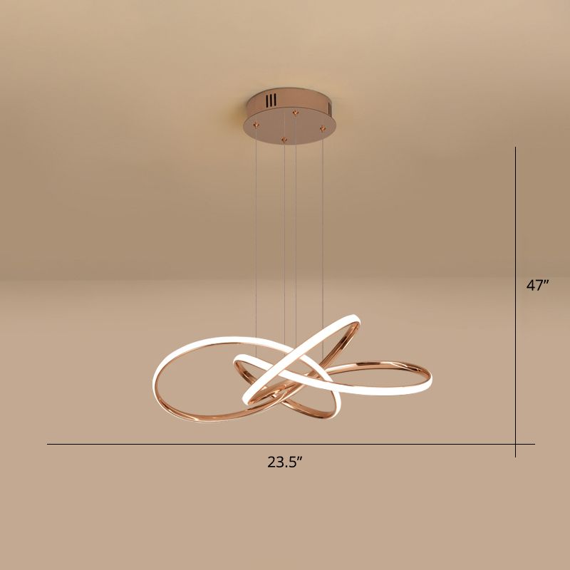Simplicidad Elegante lámpara colgante LED Candelera colgante de torsión con sombra acrílica