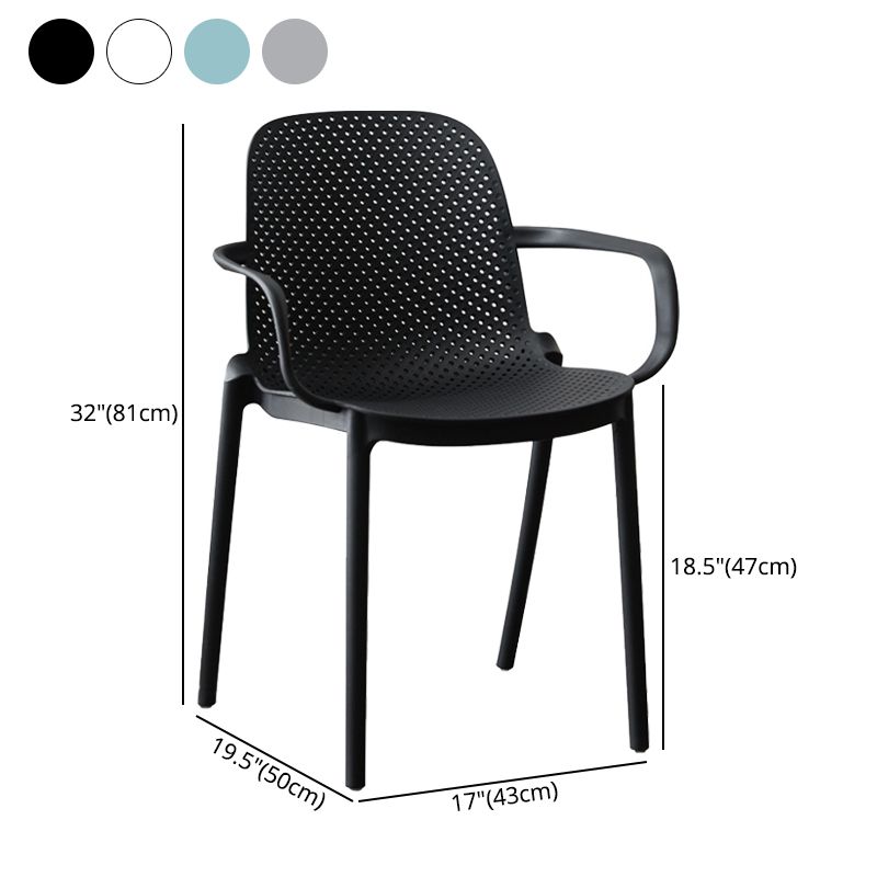 Sillones de comedor de plástico de estilo moderno con respaldo sólido que cena la silla lateral