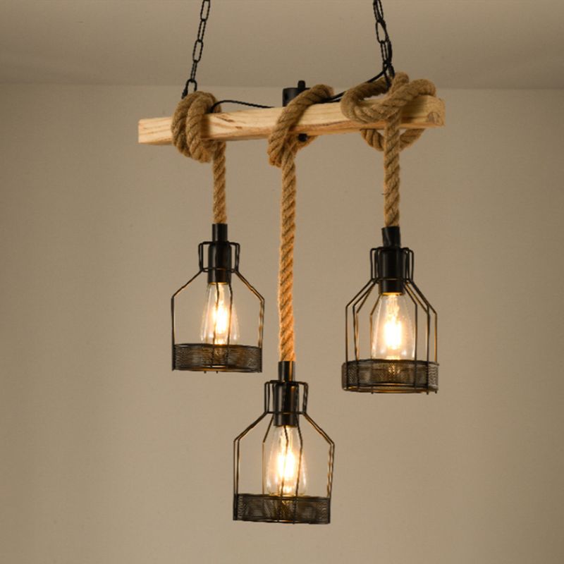 Industrial Island Light Household Metallic Hanging Lighting Fixture for Dining Room