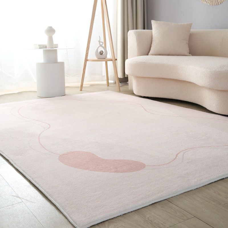 Nordic Color Lump Rug Polyester White Area Rug Stain Resistant Rug for Living Room